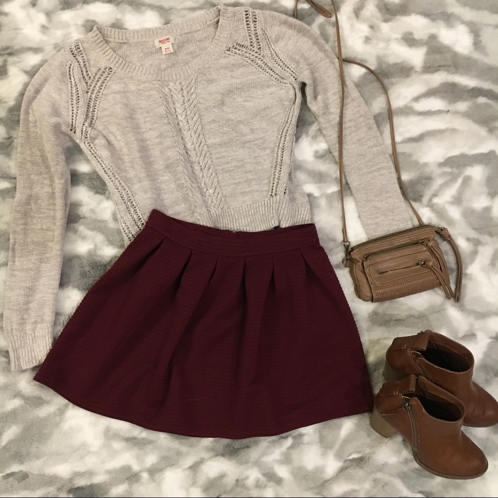 Maroon Skater Skirt